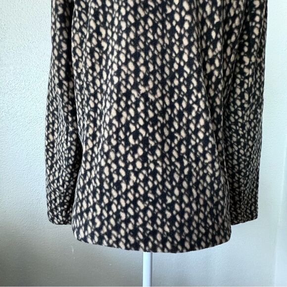 Bob Mackie Fleece Zip Up Jacket Pockets Brown Black Wearable Art - Picture 6 of 13